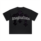 260GSM Unisex Heavyweight Re-Washed Distressed Crew Neck T-shirt Black