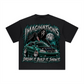 260GSM Unisex Heavyweight Re-Washed Distressed Crew Neck T-shirt Black