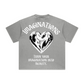 260GSM Unisex Heavyweight Re-Washed Distressed Crew Neck T-shirt Medium Grey