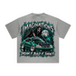 260GSM Unisex Heavyweight Re-Washed Distressed Crew Neck T-shirt Medium Grey