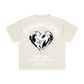 260GSM Unisex Heavyweight Re-Washed Distressed Crew Neck T-shirt Apricot Grey