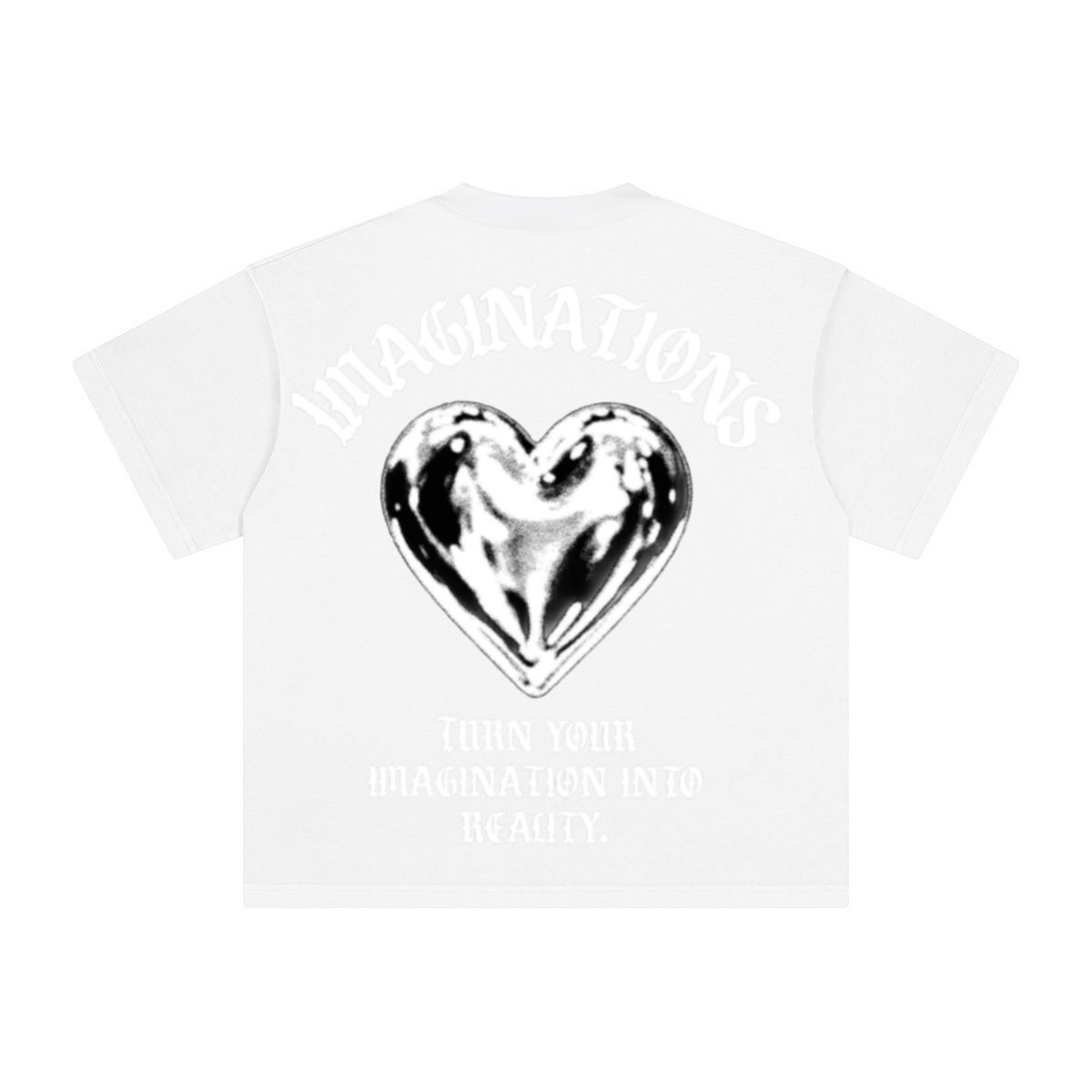 260GSM Unisex Heavyweight Re-Washed Distressed Crew Neck T-shirt White