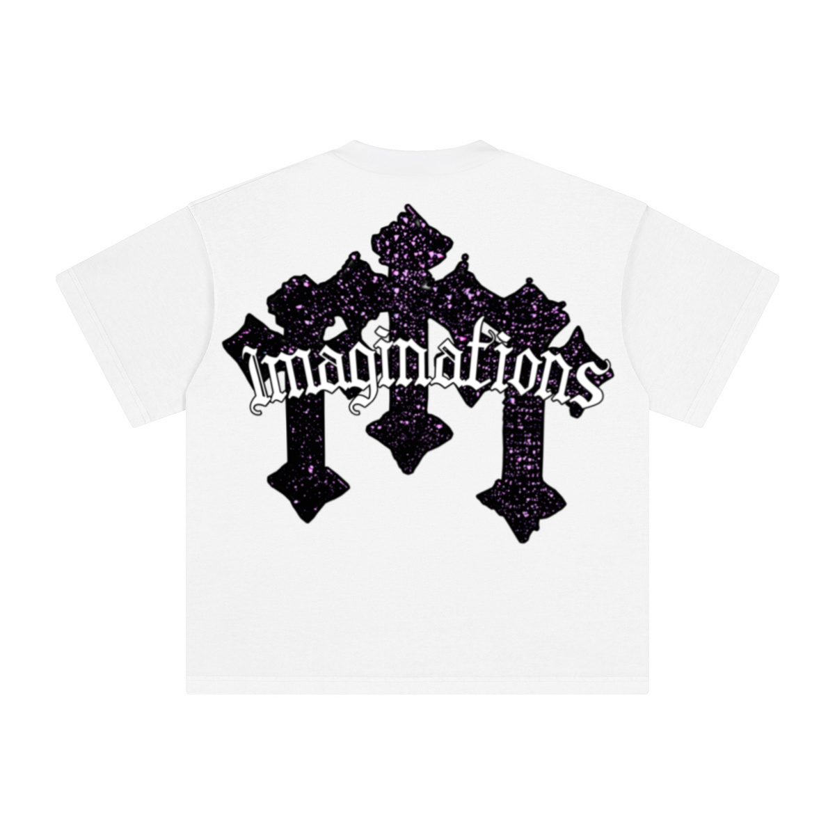 260GSM Unisex Heavyweight Re-Washed Distressed Crew Neck T-shirt White