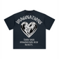 260GSM Unisex Heavyweight Re-Washed Distressed Crew Neck T-shirt Royal Blue