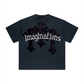 260GSM Unisex Heavyweight Re-Washed Distressed Crew Neck T-shirt Royal Blue