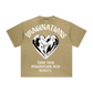 260GSM Unisex Heavyweight Re-Washed Distressed Crew Neck T-shirt Khaki