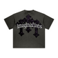 260GSM Unisex Heavyweight Re-Washed Distressed Crew Neck T-shirt Dark gray