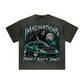 260GSM Unisex Heavyweight Re-Washed Distressed Crew Neck T-shirt Dark gray