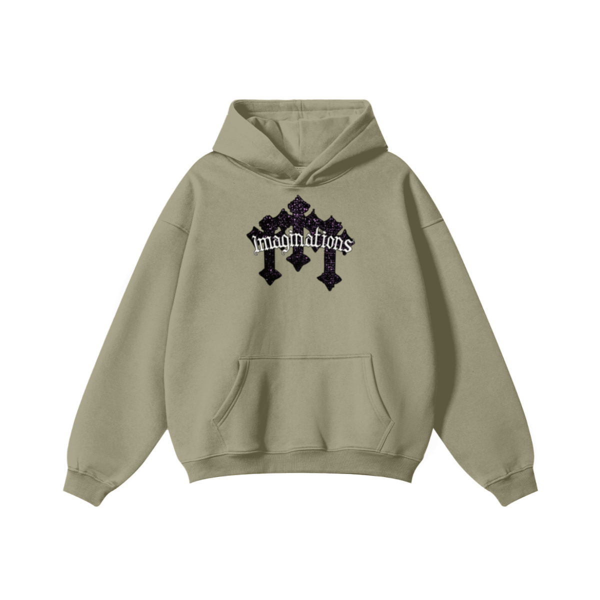 345GSM Men's Solid Color Pullover Hoodie Ash Gray