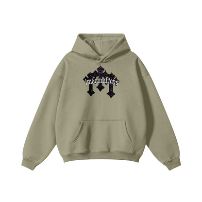 345GSM Men's Solid Color Pullover Hoodie Ash Gray
