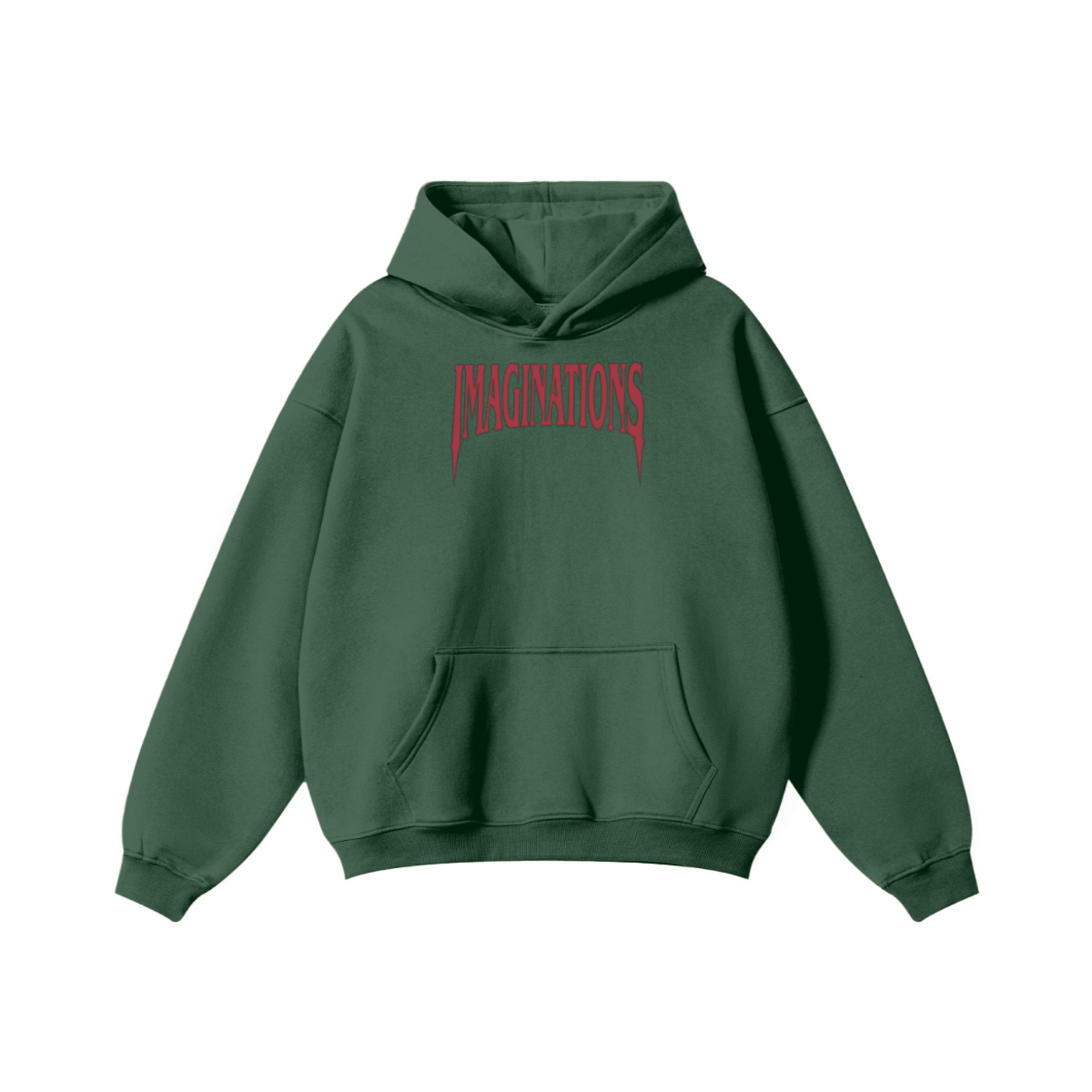 345GSM Men's Solid Color Pullover Hoodie Green