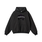 345GSM Men's Solid Color Pullover Hoodie Black