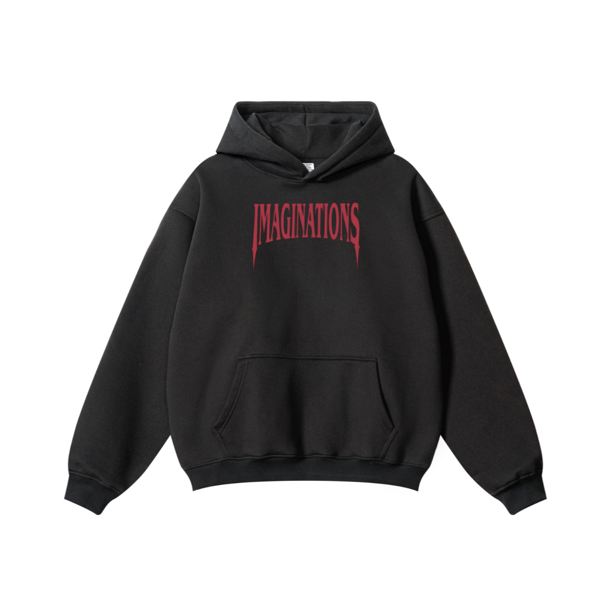 345GSM Men's Solid Color Pullover Hoodie Black