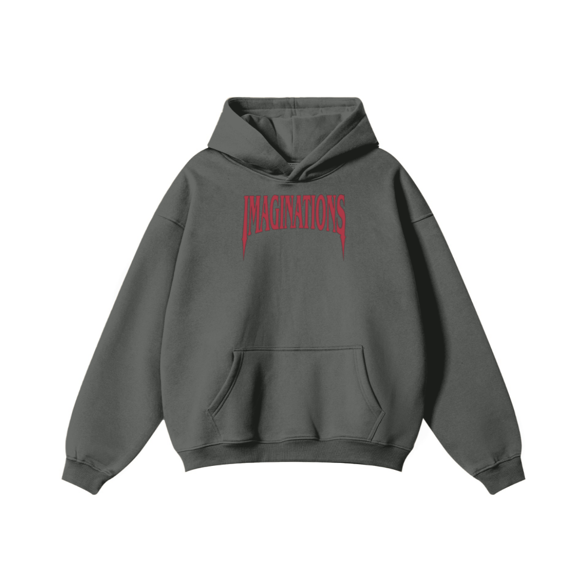 345GSM Men's Solid Color Pullover Hoodie Dark Gray