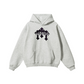 345GSM Men's Solid Color Pullover Hoodie Floral Beige
