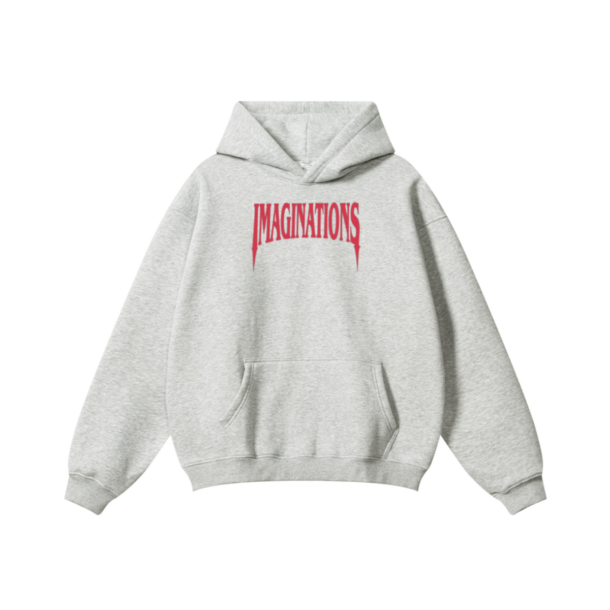 345GSM Men's Solid Color Pullover Hoodie Floral Beige