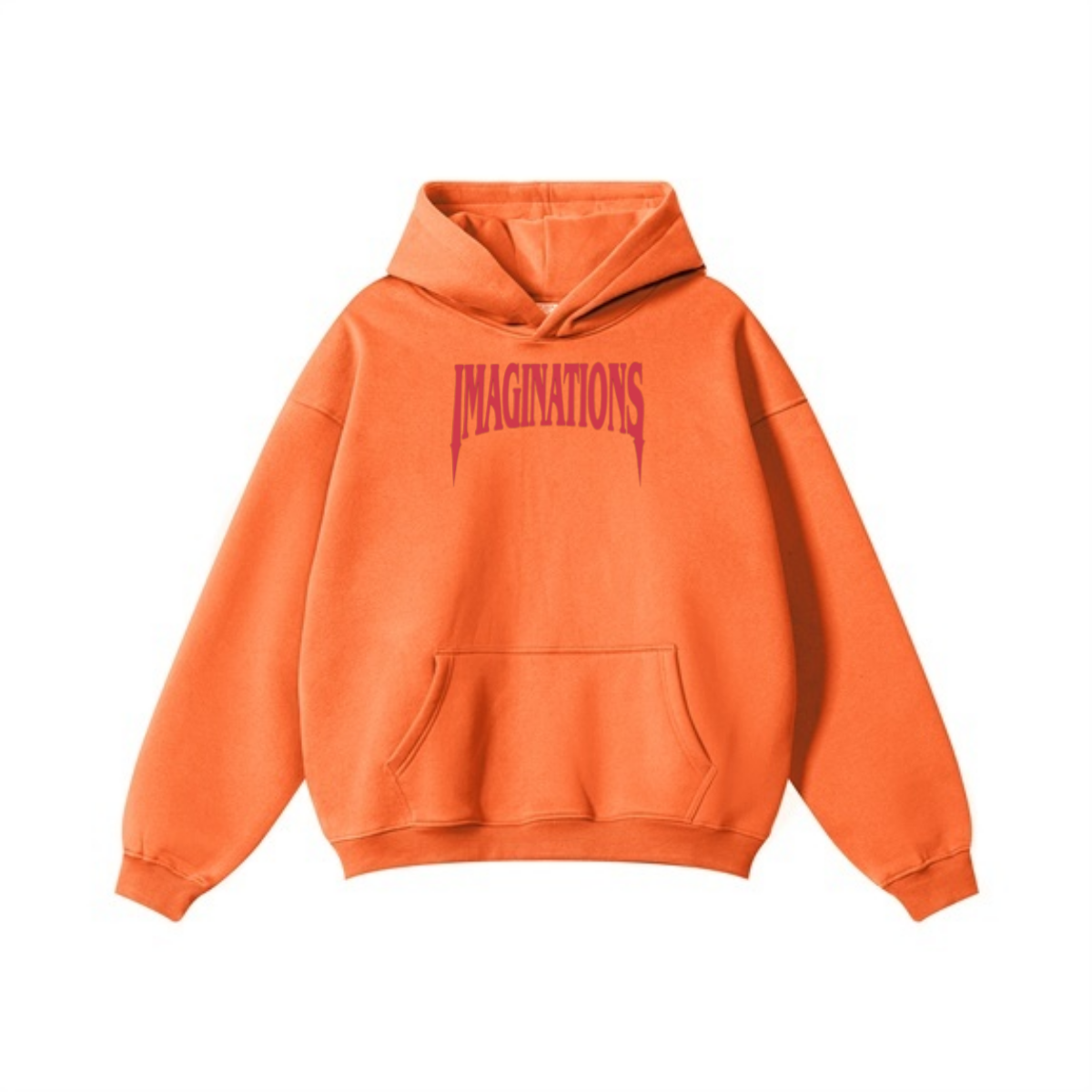 345GSM Men's Solid Color Pullover Hoodie Orange