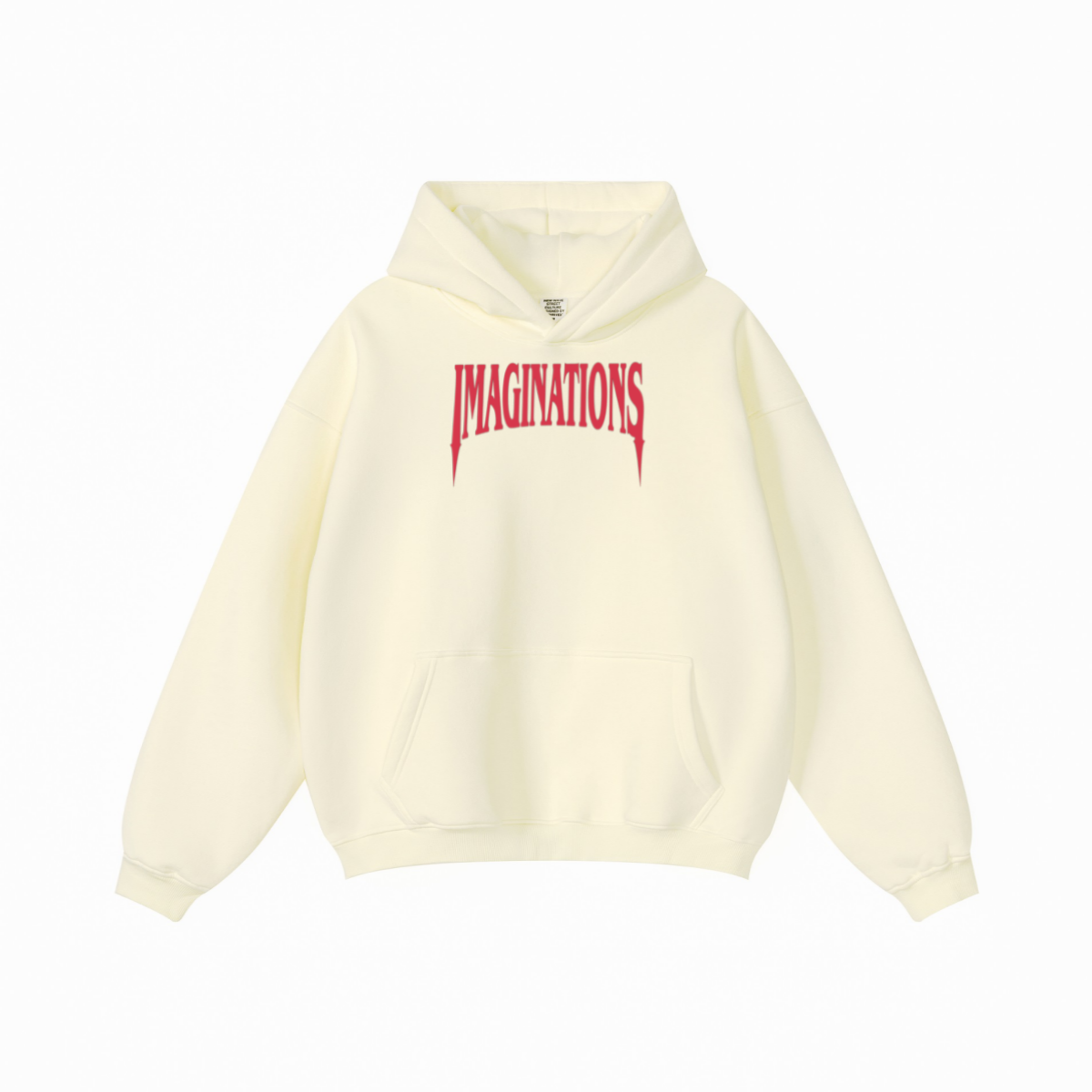 345GSM Men's Solid Color Pullover Hoodie Creamy Beige