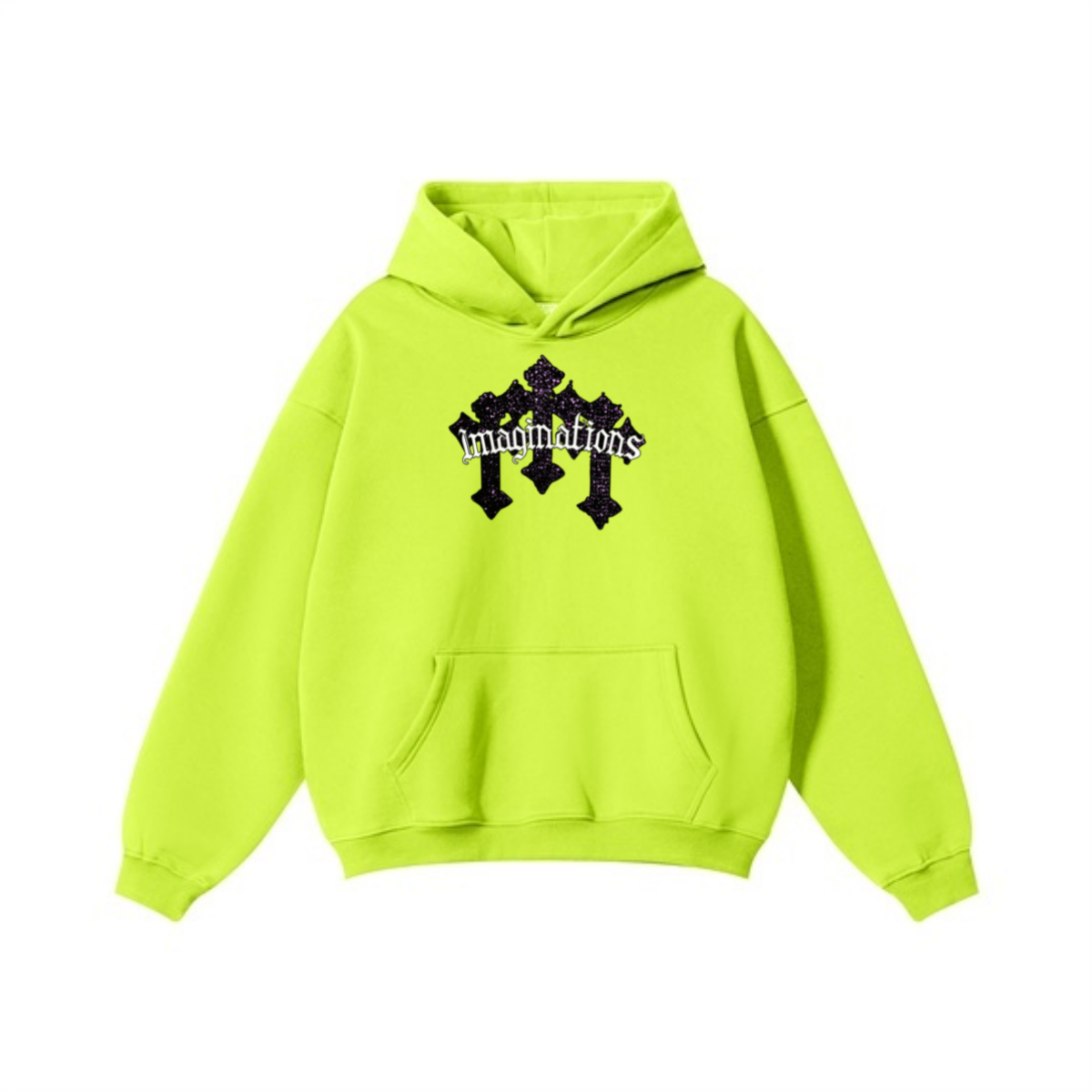 345GSM Men's Solid Color Pullover Hoodie Olive Green