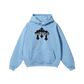 345GSM Men's Solid Color Pullover Hoodie Medium Blue