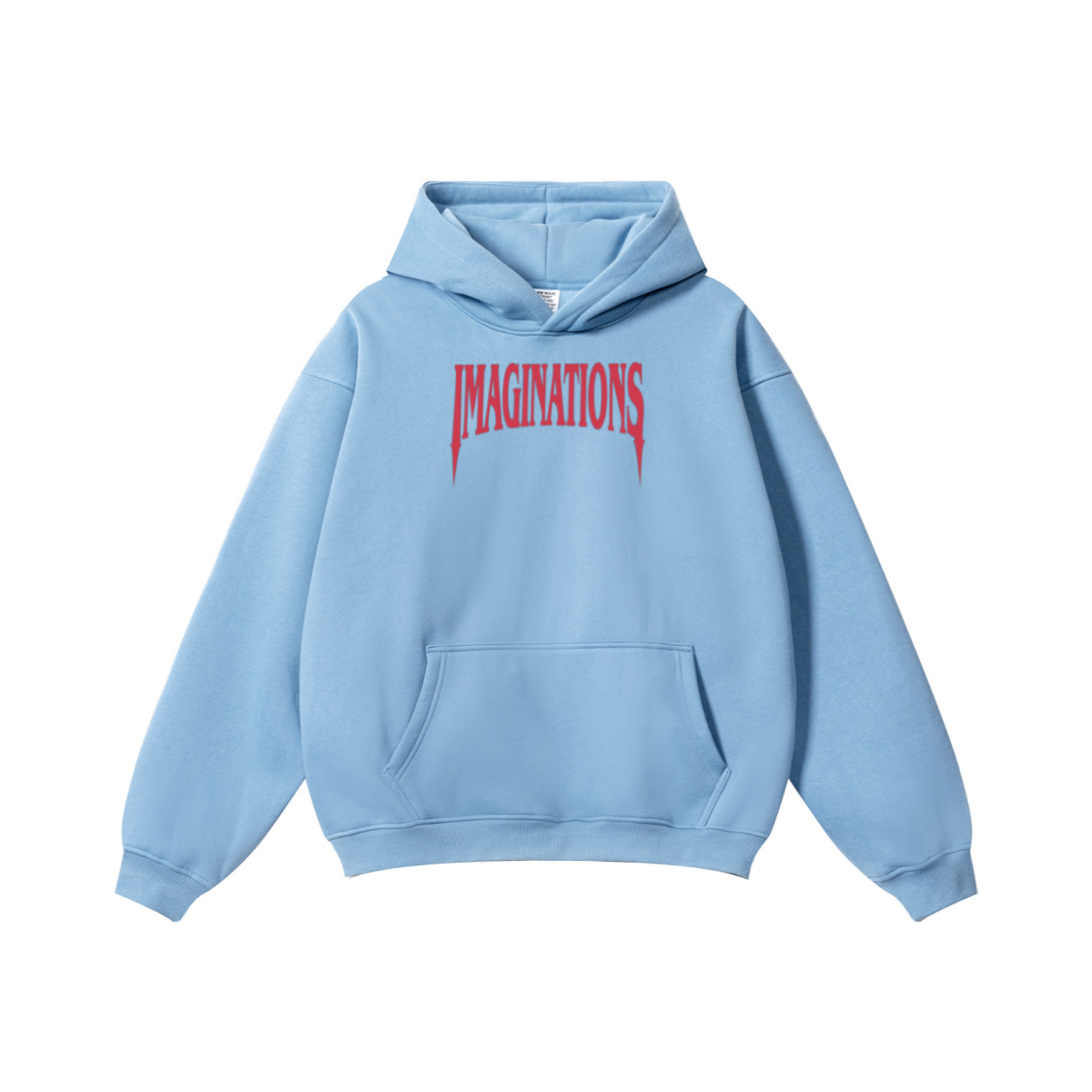 345GSM Men's Solid Color Pullover Hoodie Medium Blue