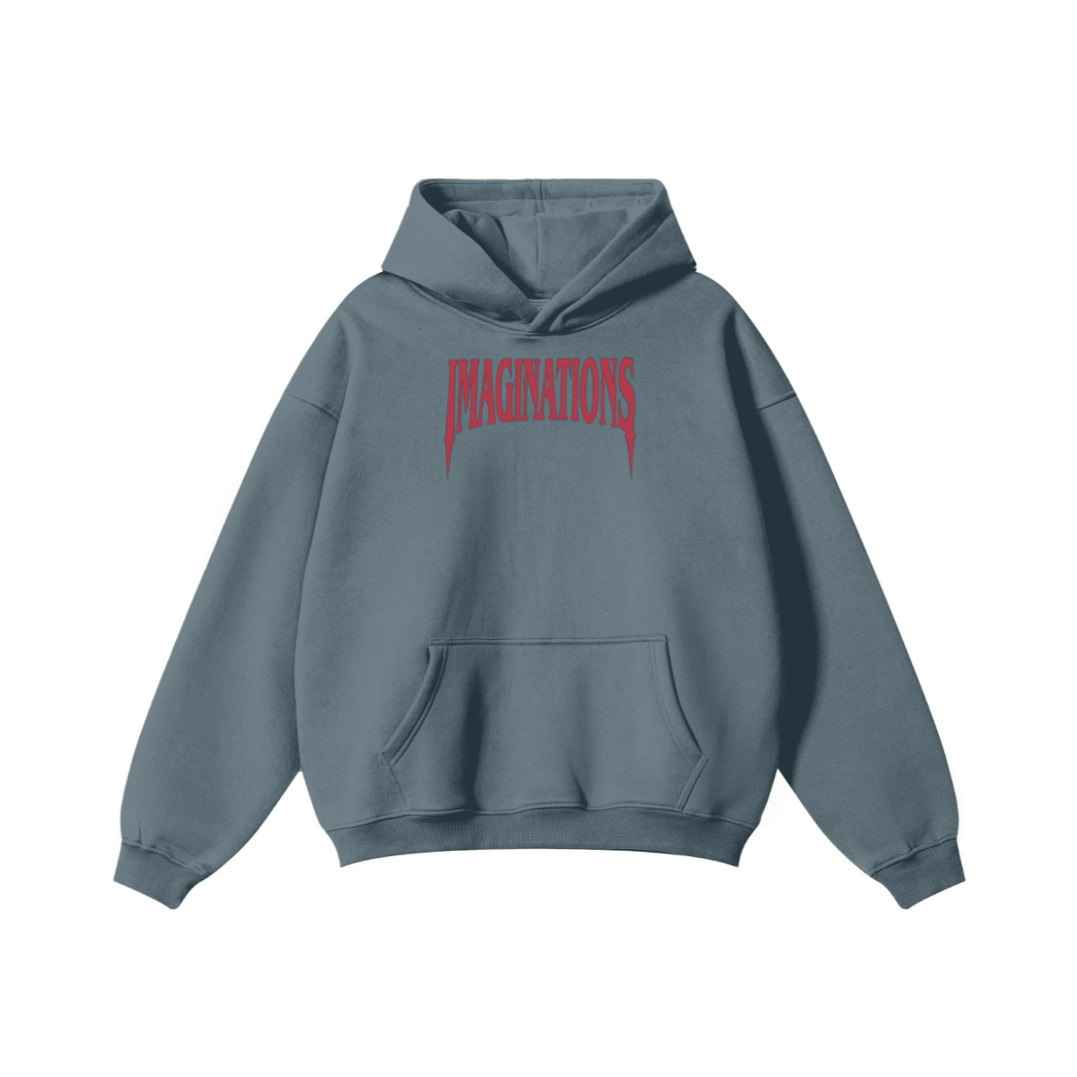 345GSM Men's Solid Color Pullover Hoodie Misty Blue