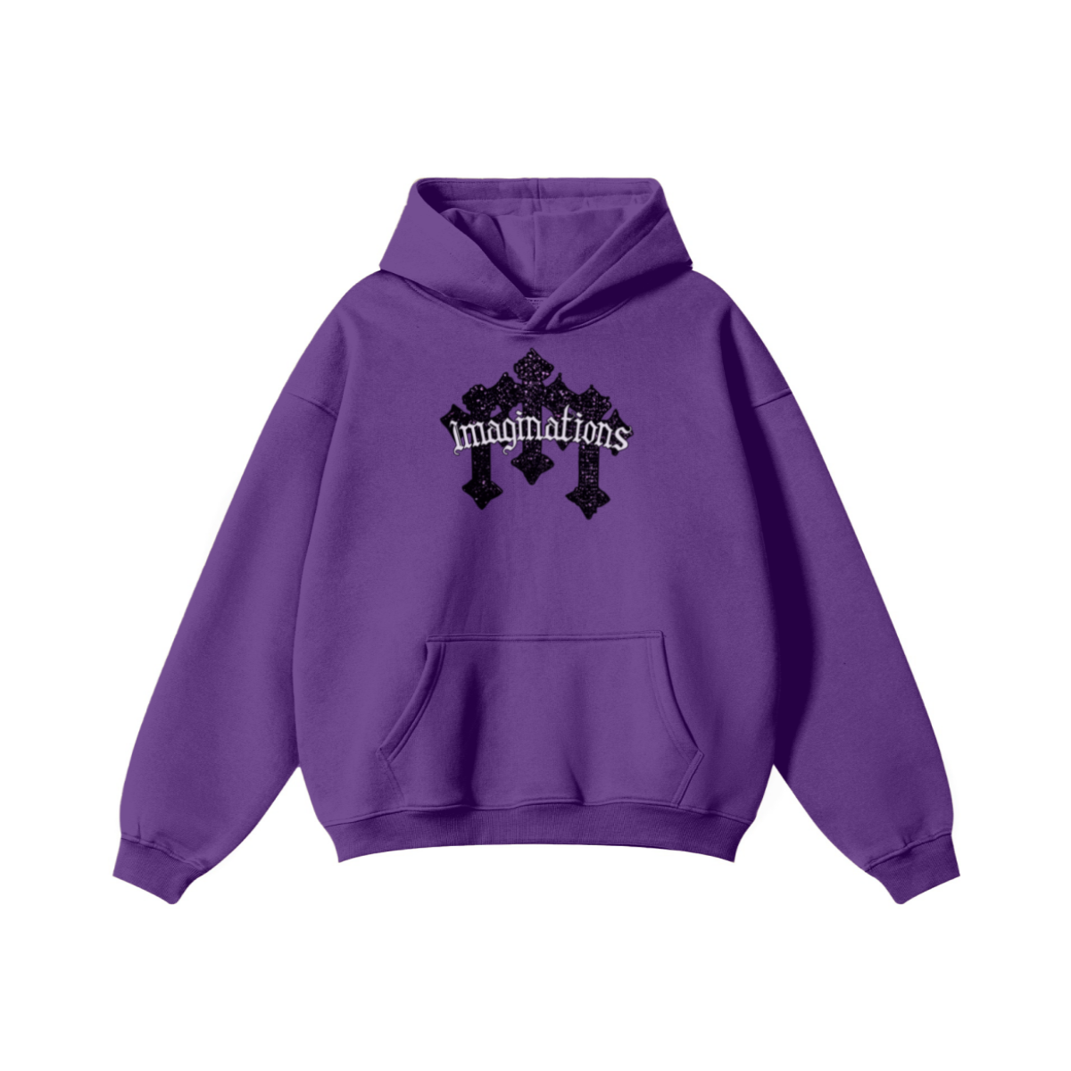 345GSM Men's Solid Color Pullover Hoodie Purple