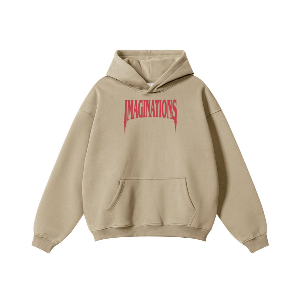 345GSM Men's Solid Color Pullover Hoodie Sandy Beige