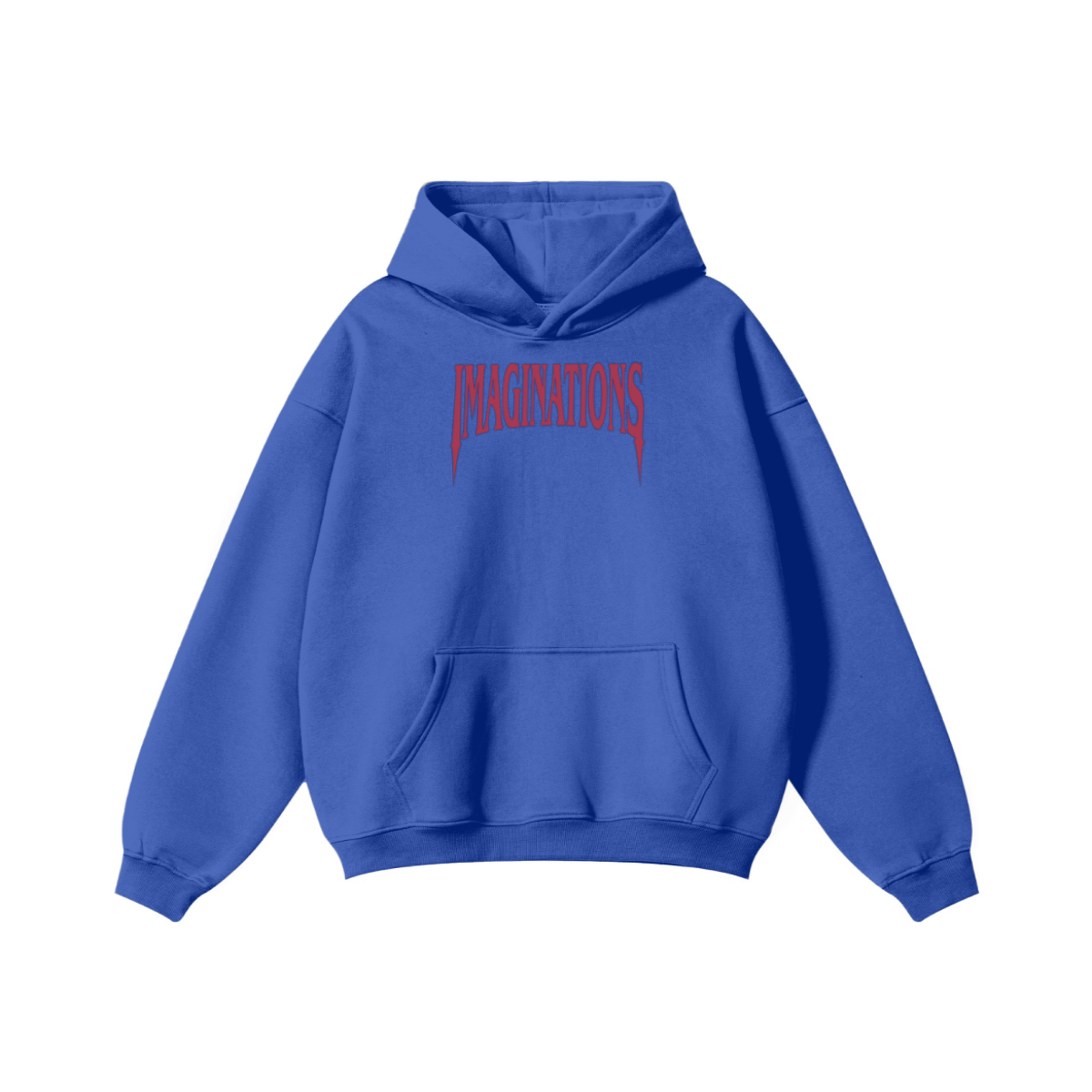 345GSM Men's Solid Color Pullover Hoodie Cyan Blue