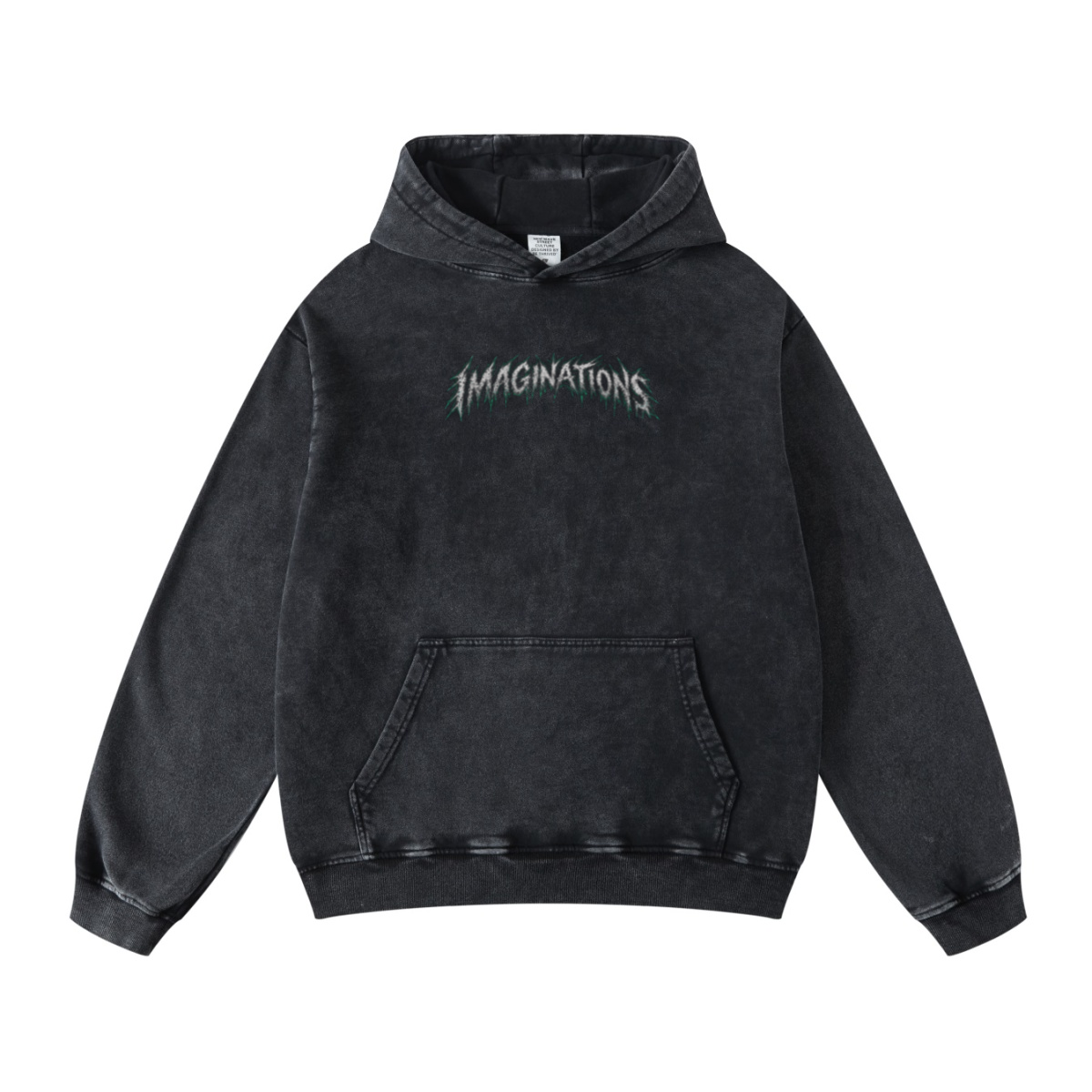 420GSM Men's Heavyweight Snow-Wash Oversized Pullover Hoodie Snow Wash