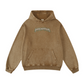 420GSM Men's Heavyweight Snow-Wash Oversized Pullover Hoodie Brown