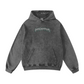 420GSM Men's Heavyweight Snow-Wash Oversized Pullover Hoodie Gray
