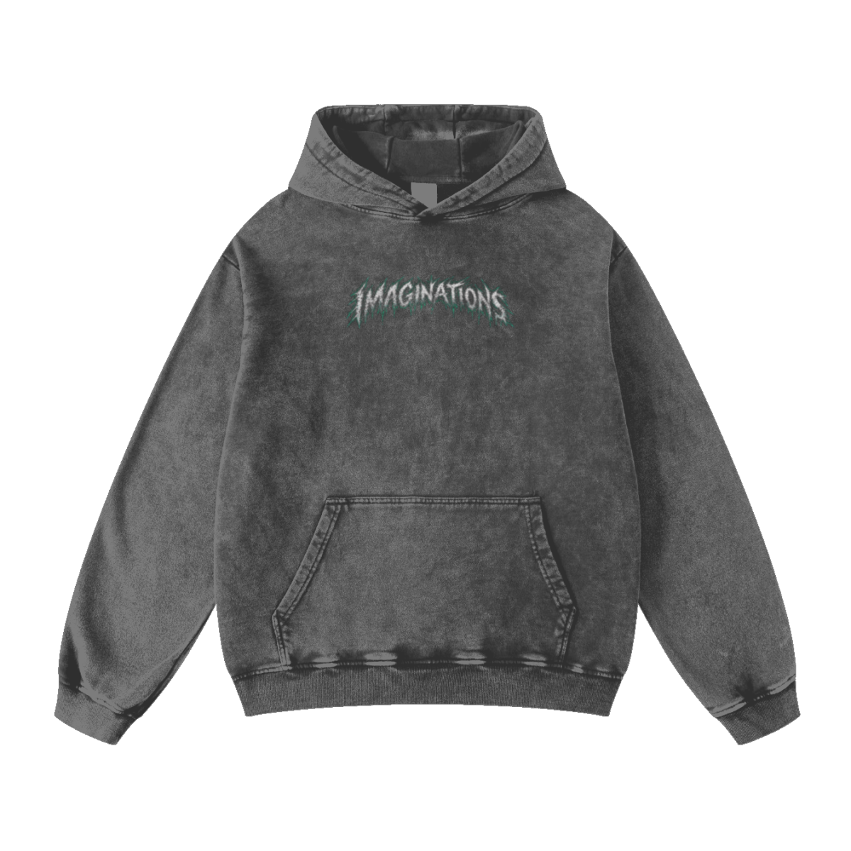 420GSM Men's Heavyweight Snow-Wash Oversized Pullover Hoodie Gray